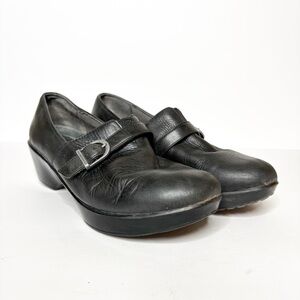 Dansko Fawna Black Leather Mules with Buckle Size 40 9 Women’s